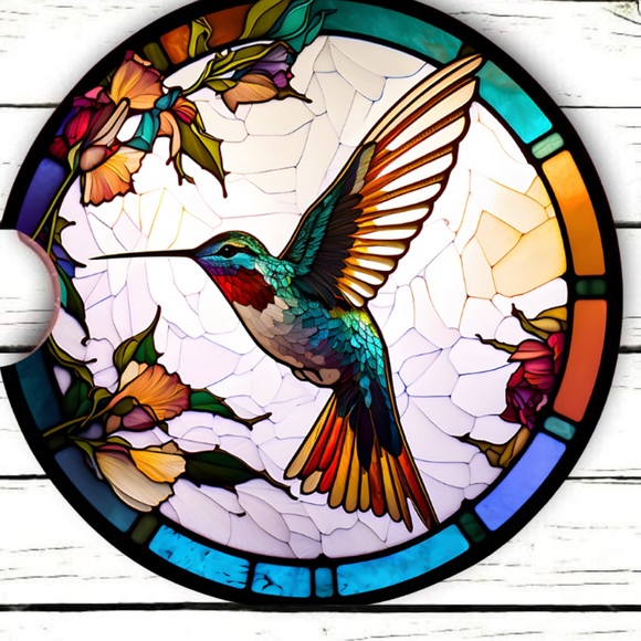 Handmade Hummingbird Car Coasters | New Set Of Two Hummingbird Car Coasters - Picture 2 of 4